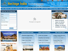 Tablet Screenshot of heritageindiatourtravels.com